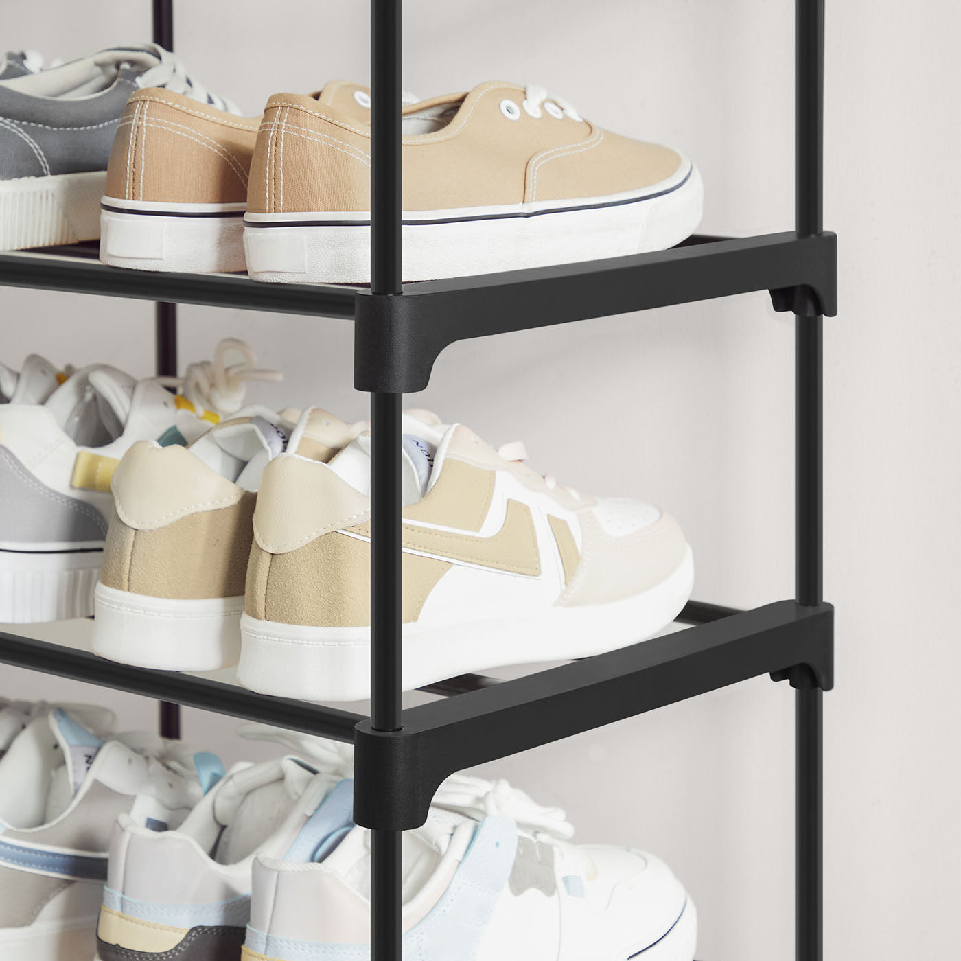 2-Tier Shoe Rack – Metal – Black – Holds Up to 10 Pairs of Shoes