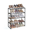 4-Tier Shoe Rack – Metal – Black – Stackable, Fits 10 to 15 Pairs