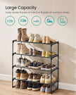 4-Tier Shoe Rack – Metal – Black – Stackable, Fits 10 to 15 Pairs