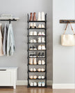 10-Shelf Shoe Rack – Iron – Black – Customisable and Space-Saving Design