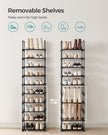 10-Shelf Shoe Rack – Iron – Black – Customisable and Space-Saving Design