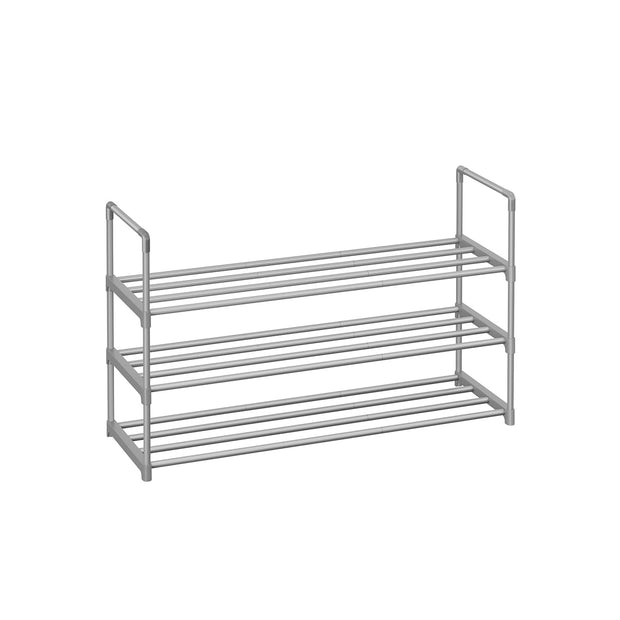 3-Tier Shoe Rack – Metal – Black – Stackable and Easy to Assemble