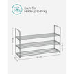 3-Tier Shoe Rack – Metal – Black – Stackable and Easy to Assemble
