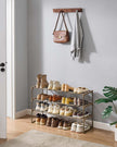 3-Tier Shoe Rack – Metal – Walnut Brown – Fits 16 to 20 Pairs