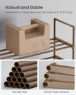 3-Tier Shoe Rack – Metal – Walnut Brown – Fits 16 to 20 Pairs