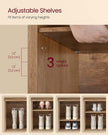 Shoe Storage Bench – Engineered Wood – Honey Brown – Adjustable Shelves, 6 Compartments