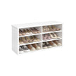 Shoe Storage Bench – Engineered Wood – Honey Brown – Adjustable Shelves, 6 Compartments