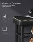 Shoe Bench – Synthetic Leather – Ink Black – Mid-Century Modern Design with Storage