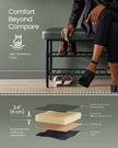 Shoe Bench – Synthetic Leather – Brown – Mid-Century Modern with Storage and Shoe Rack Features