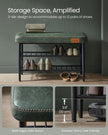 Shoe Bench – Synthetic Leather – Brown – Mid-Century Modern with Storage and Shoe Rack Features