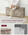 Storage Chest – MDF – Heather Greige – Safety Hinges, Multi-functional for Hallway, Bedroom, Living Room