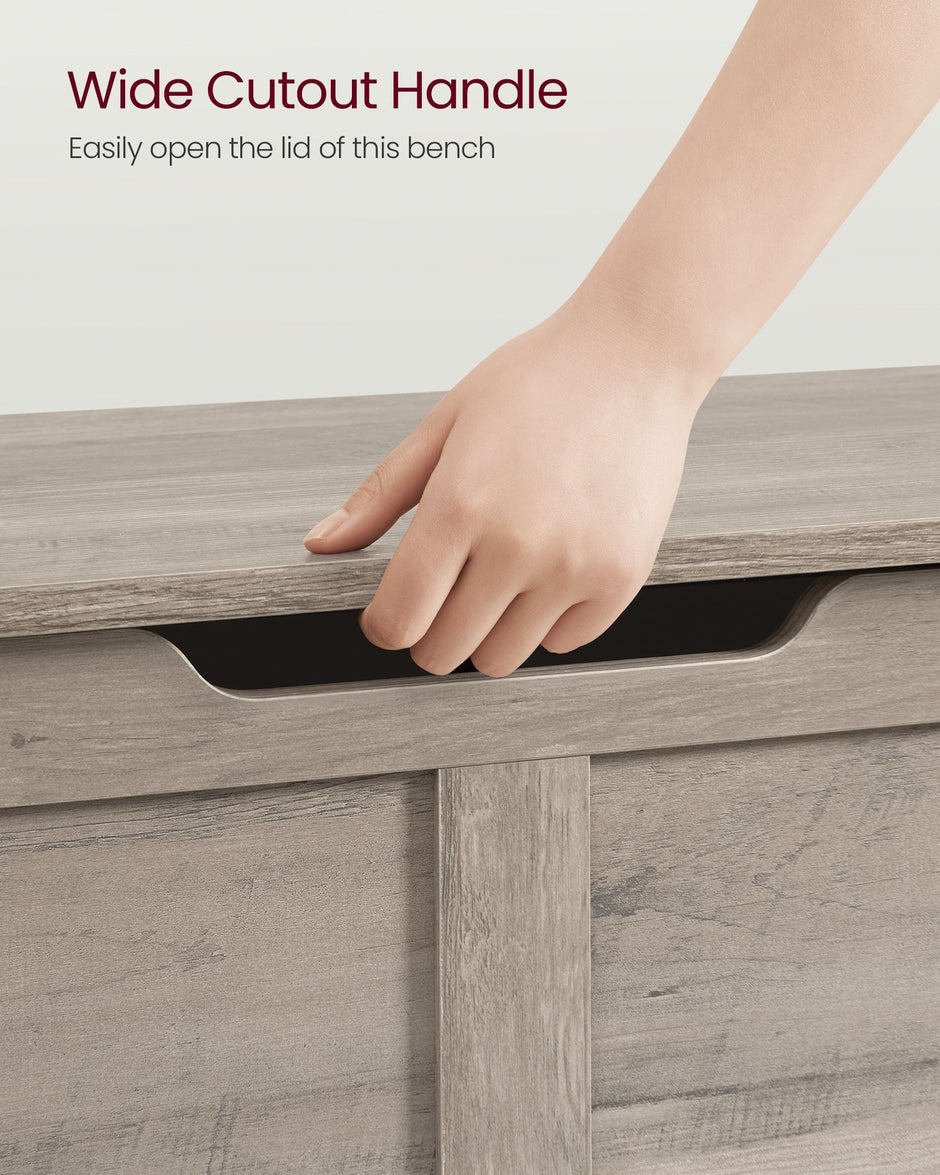 Storage Chest – MDF – Heather Greige – Safety Hinges, Multi-functional for Hallway, Bedroom, Living Room