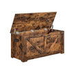Storage Chest – Wood – Rustic Brown – Safety Hinges, Multifunctional Bench