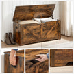 Storage Chest – Wood – Rustic Brown – Safety Hinges, Multifunctional Bench