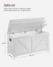 Storage Bench – Engineered Wood – Rustic Brown – Toy Chest with Safety Hinges