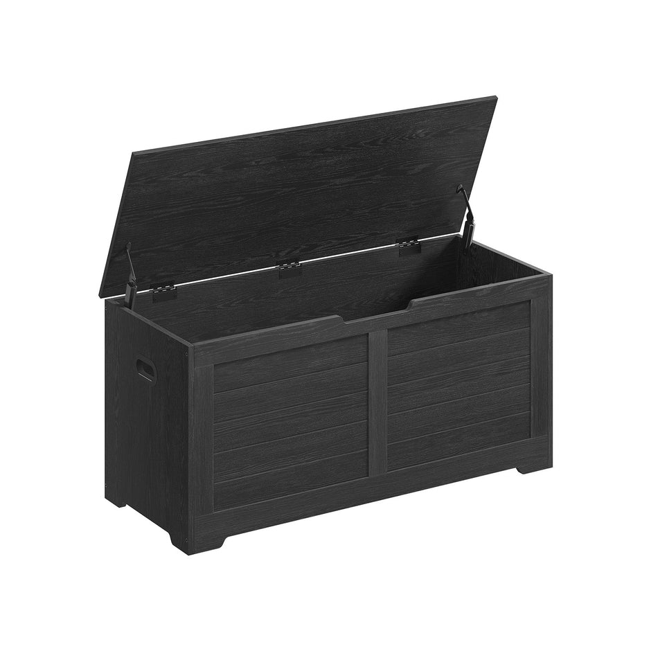Storage Chest – Engineered Wood – Ebony Black – Safety Hinges