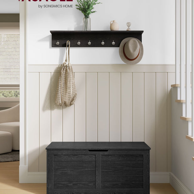 Storage Chest – Engineered Wood – Ebony Black – Safety Hinges
