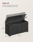 Storage Chest – Engineered Wood – Ebony Black – Safety Hinges