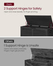 Storage Chest – Engineered Wood – Ebony Black – Safety Hinges