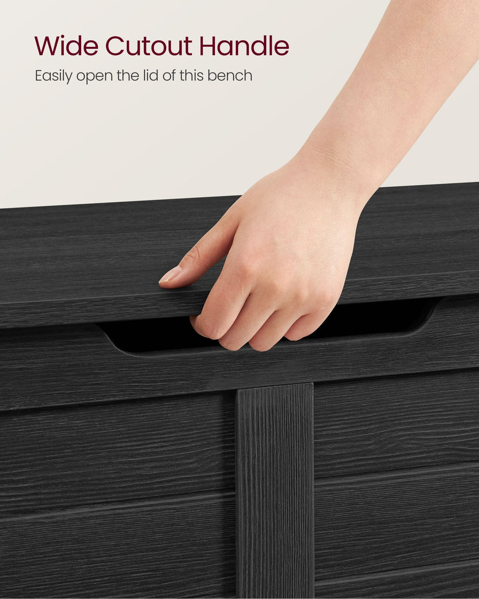 Storage Chest – Engineered Wood – Ebony Black – Safety Hinges