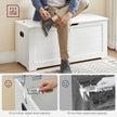 Storage Bench – Engineered Wood – Matte White – Safety Hinges, Rustic Style