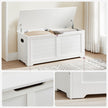 Storage Bench – Engineered Wood – Matte White – Safety Hinges, Rustic Style