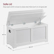 Storage Bench – Engineered Wood – Matte White – Safety Hinges, Rustic Style