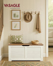 Storage Chest – Wood – Rustic Brown – Safety Hinges, Shoe Storage Bench