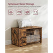 Storage Chest – Wood – Rustic Brown – Safety Hinges, Shoe Storage Bench