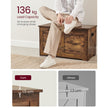Storage Chest – Wood – Rustic Brown – Safety Hinges, Shoe Storage Bench