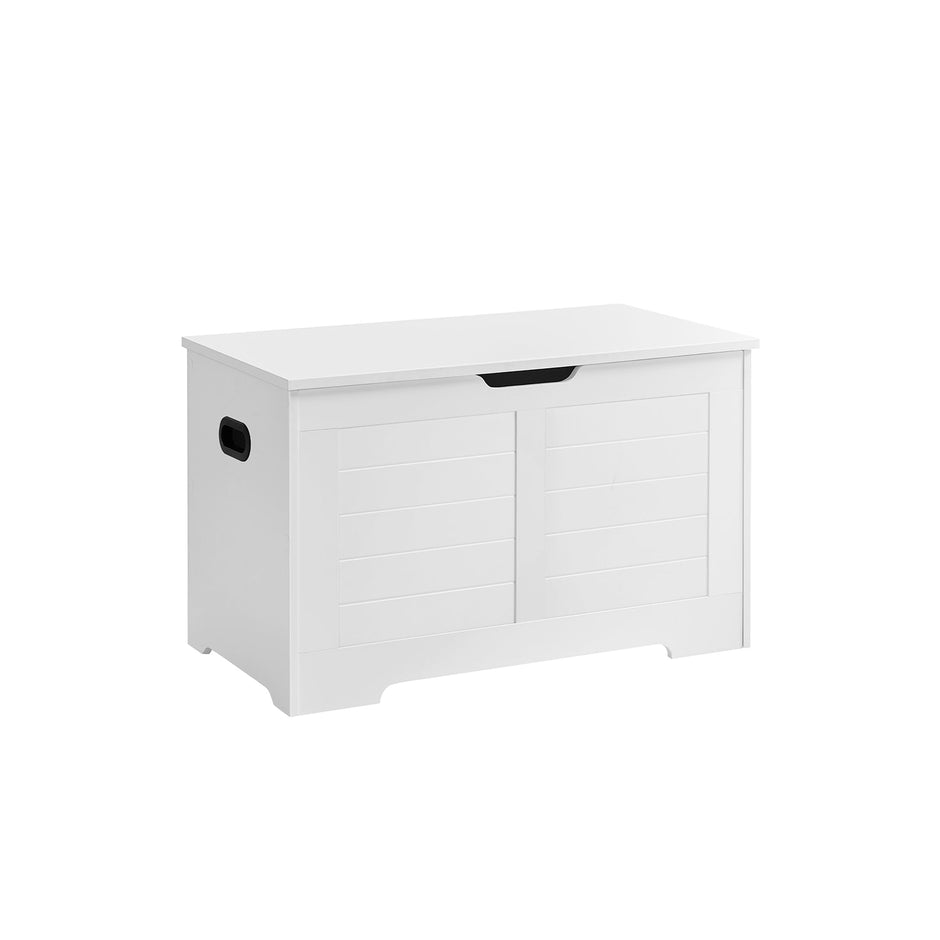 Storage Chest – Wood – Rustic Brown – 2 Safety Hinges, Multi-Purpose Design for Hallway, Bedroom, and Living Room