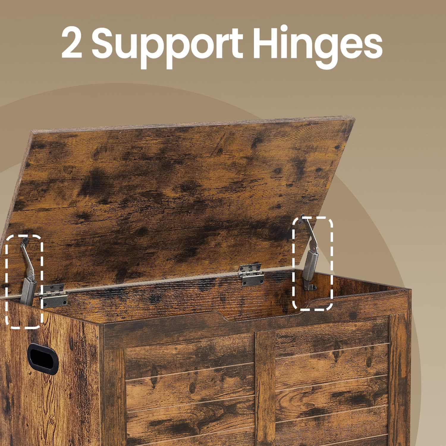 Storage Chest – Wood – Cloud White – Safety Hinges, Multi-Functional Bench