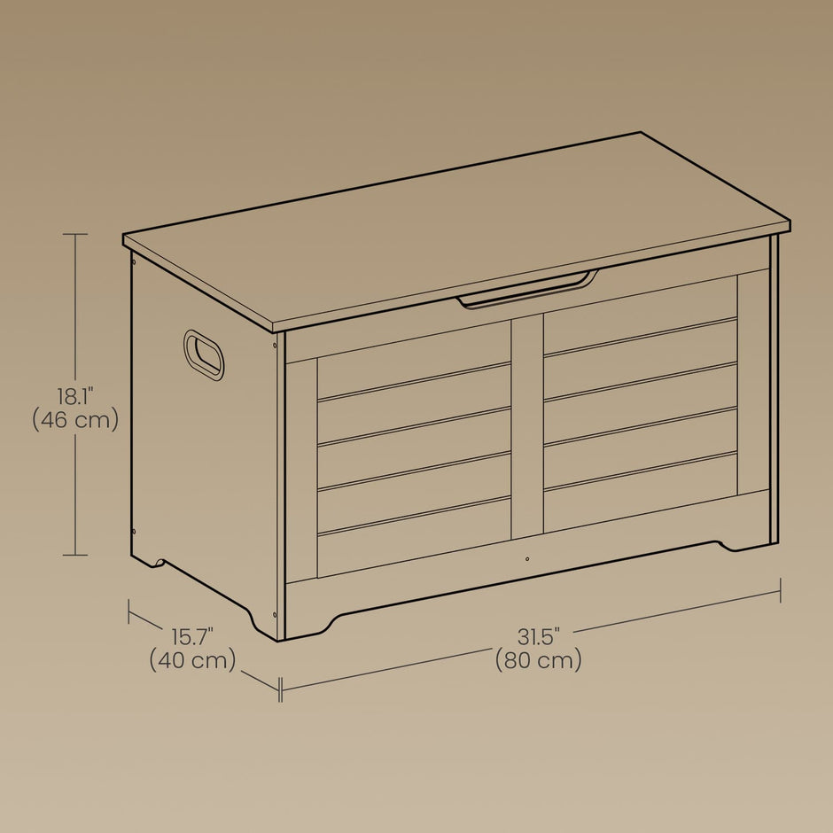 Storage Chest – Wood – Cloud White – Safety Hinges, Multi-Functional Bench
