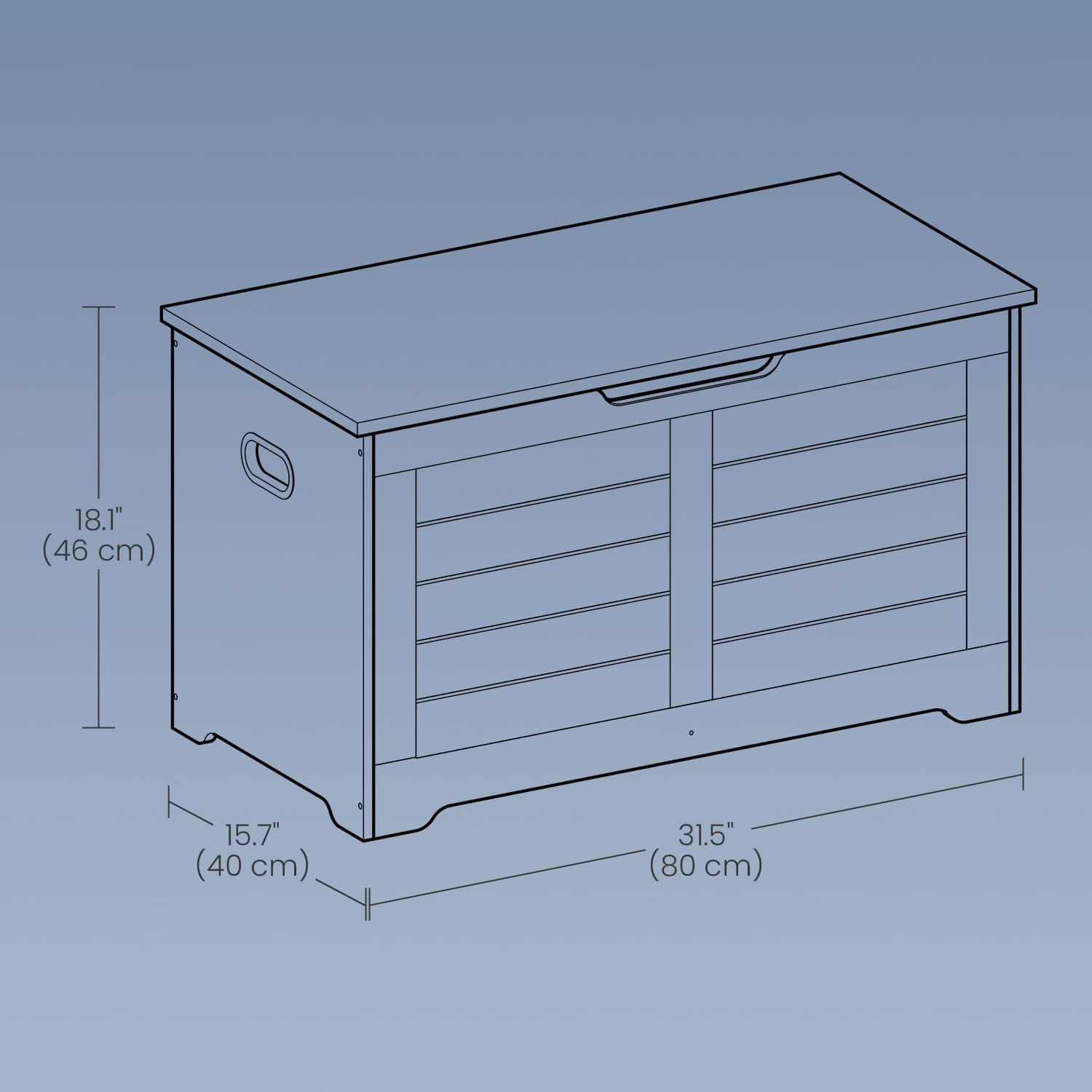 Storage Chest – Wood – Cloud White – With Safety Hinges and Storage Bench Functionality