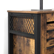 Storage Cabinet – Engineered Wood – Rustic Brown and Black – Industrial Style with Adjustable Shelves