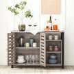Sideboard – Wood – Greige – Industrial Style with Adjustable Shelves and Dual Doors