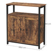 Storage Cabinet – Steel – Rustic Brown and Black – Industrial Style with Adjustable Shelves and Slat Door