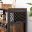 Storage Cabinet – Wood – Rustic Brown and Black – Sliding Barn Door with Adjustable Shelf