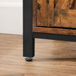 Storage Cabinet – Wood – Rustic Brown and Black – Sliding Barn Door with Adjustable Shelf