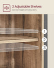 Kitchen Cupboard – Engineered Wood – Rustic Brown and Black – Sliding Barn Door with Adjustable Shelf