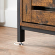 Floor Cabinet – Steel Frame – Rustic Brown and Black – Industrial Style with Sliding Doors