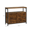 Floor Cabinet – Steel Frame – Rustic Brown and Black – Industrial Style with Sliding Doors