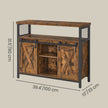 Buffet Cabinet – Wood – Rustic Brown and Black – Sliding Barn Doors and Adjustable Shelves