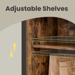 Buffet Cabinet – Wood – Rustic Brown and Black – Sliding Barn Doors and Adjustable Shelves