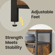Buffet Cabinet – Wood – Rustic Brown and Black – Sliding Barn Doors and Adjustable Shelves
