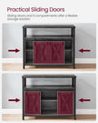 Sliding Barn Door Sideboard – Wood – Stone Grey & Ink Black – Adjustable Shelves, Industrial Style