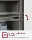 Sliding Barn Door Sideboard – Wood – Stone Grey & Ink Black – Adjustable Shelves, Industrial Style