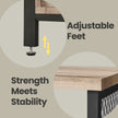 Buffet Cabinet – Wood – Camel Brown and Black – Adjustable Shelves with Sliding Barn Doors