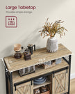 Sideboard – Wood – Turquoise, Brown, and Ink Black – Adjustable Shelf with Sliding Barn Doors