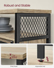 Sideboard – Wood – Turquoise, Brown, and Ink Black – Adjustable Shelf with Sliding Barn Doors